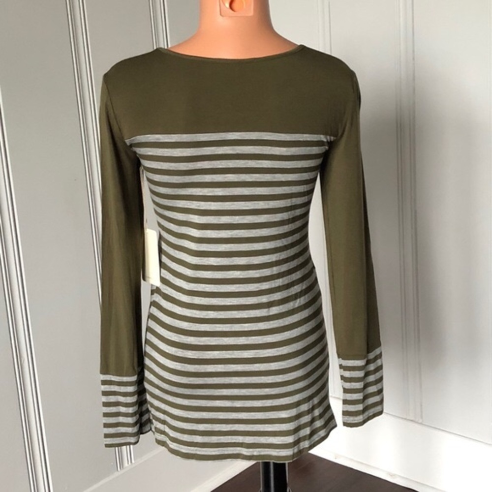 Naomy Asymmetrical Stripe Long Sleeve Shirt - Picture 3 of 7